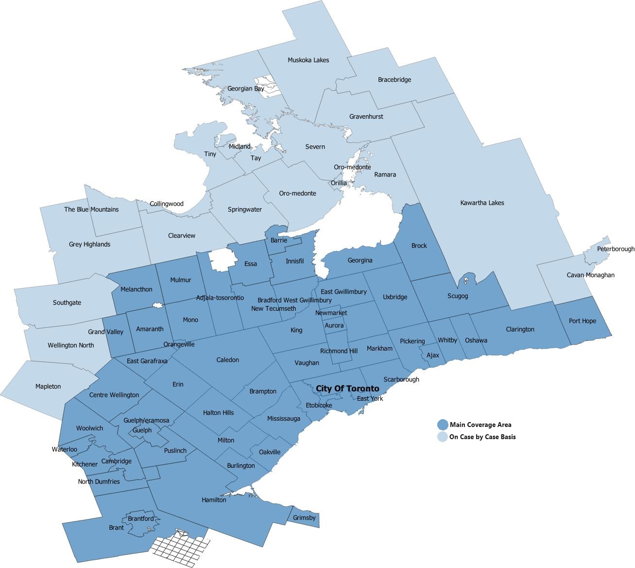 City of Toronto map coverage